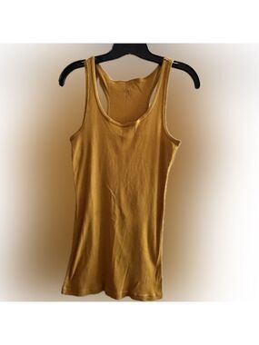 3 for $20 ⭐️ Cielo Large Mustard Yellow Ribbed Racerback Tank